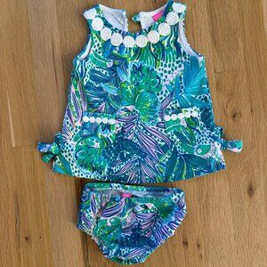 Lilly Pulitzer Baby Shift Dress and Bloomers in Holiday In The Sun 6-12 months